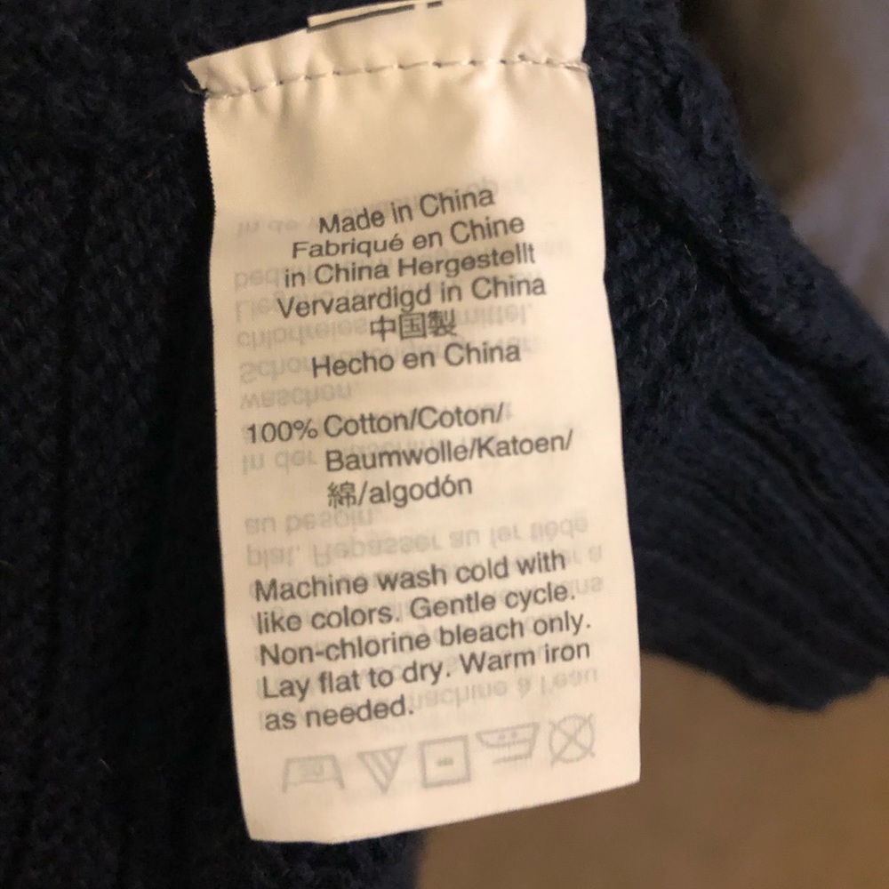 Jcrew navy ribbed cotton open sweater - Picture 7 of 8